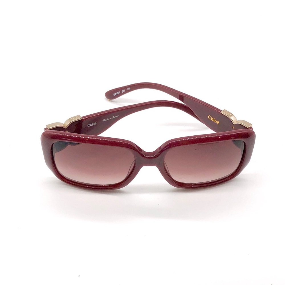 Chloe Square Burgundy CL 2239 Sunglasses - Picture 2 of 12